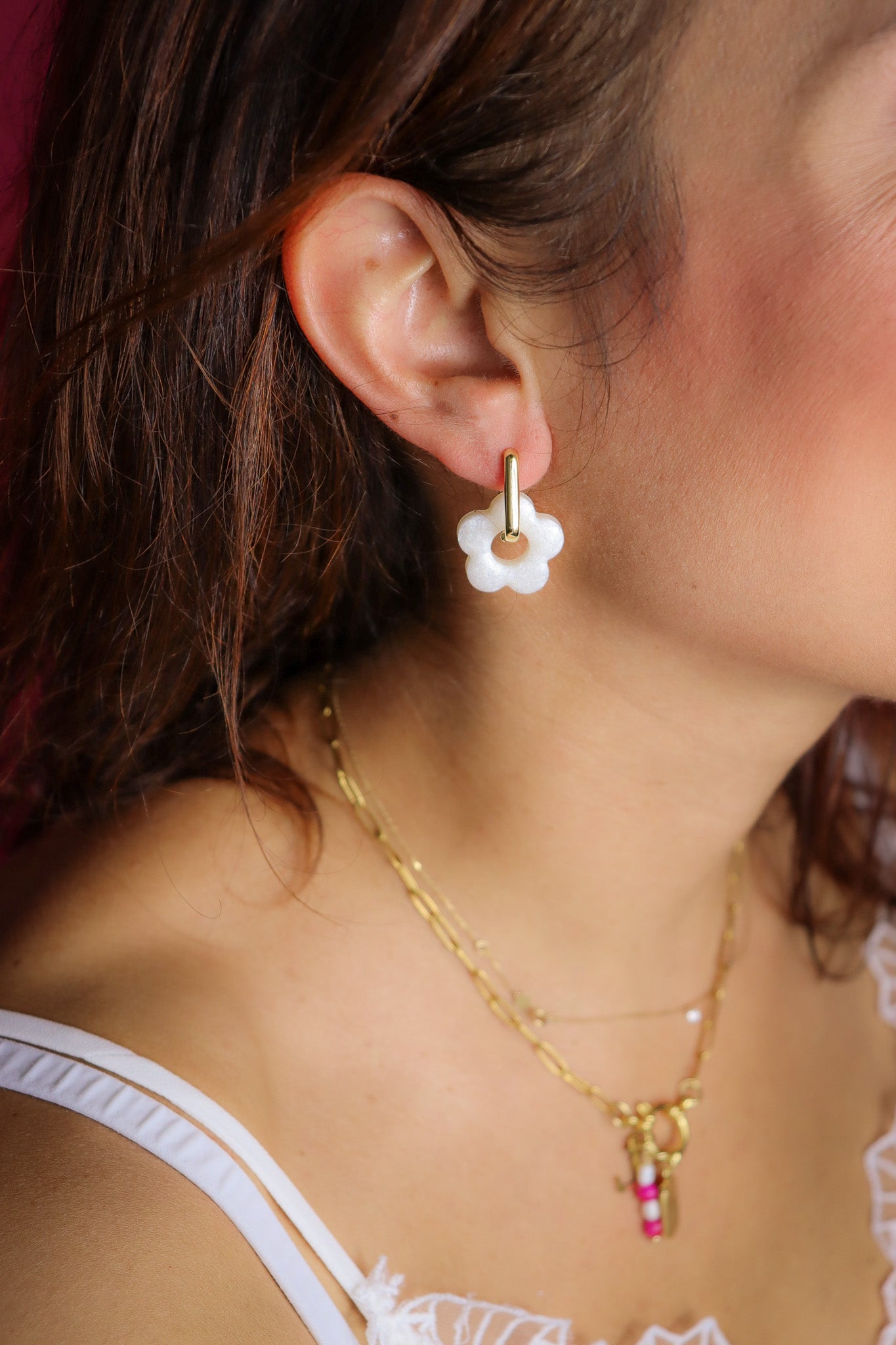 Créoles Isabelle Blanc Nacré