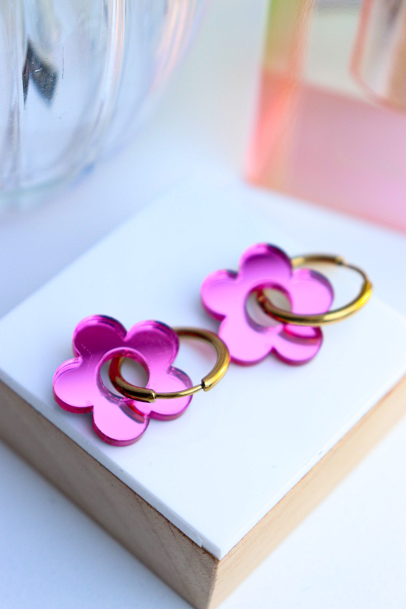 Créoles Isabelle Miroir Rose