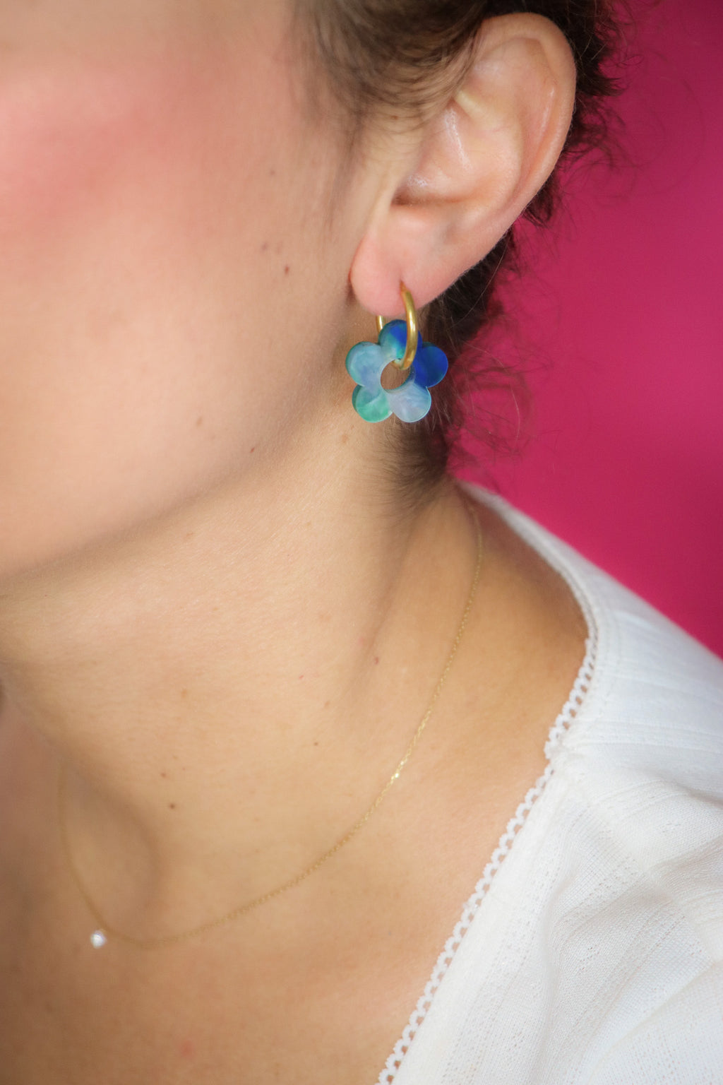 Créoles Isabelle Nacré Bleu et Vert