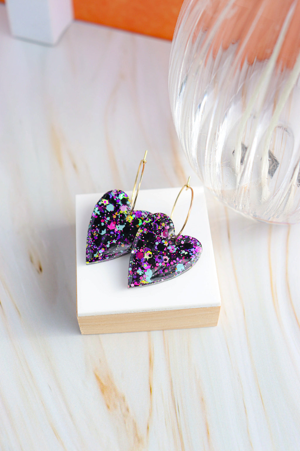Boucles d'oreilles Mimi Noir Fluo