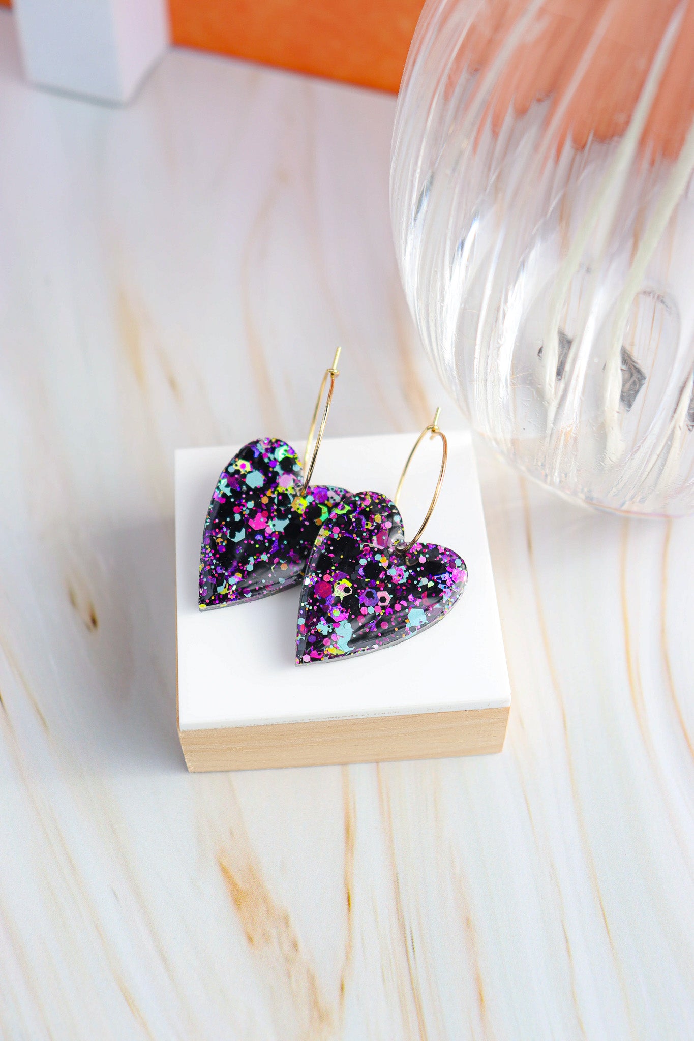 Boucles d'oreilles Mimi Noir Fluo
