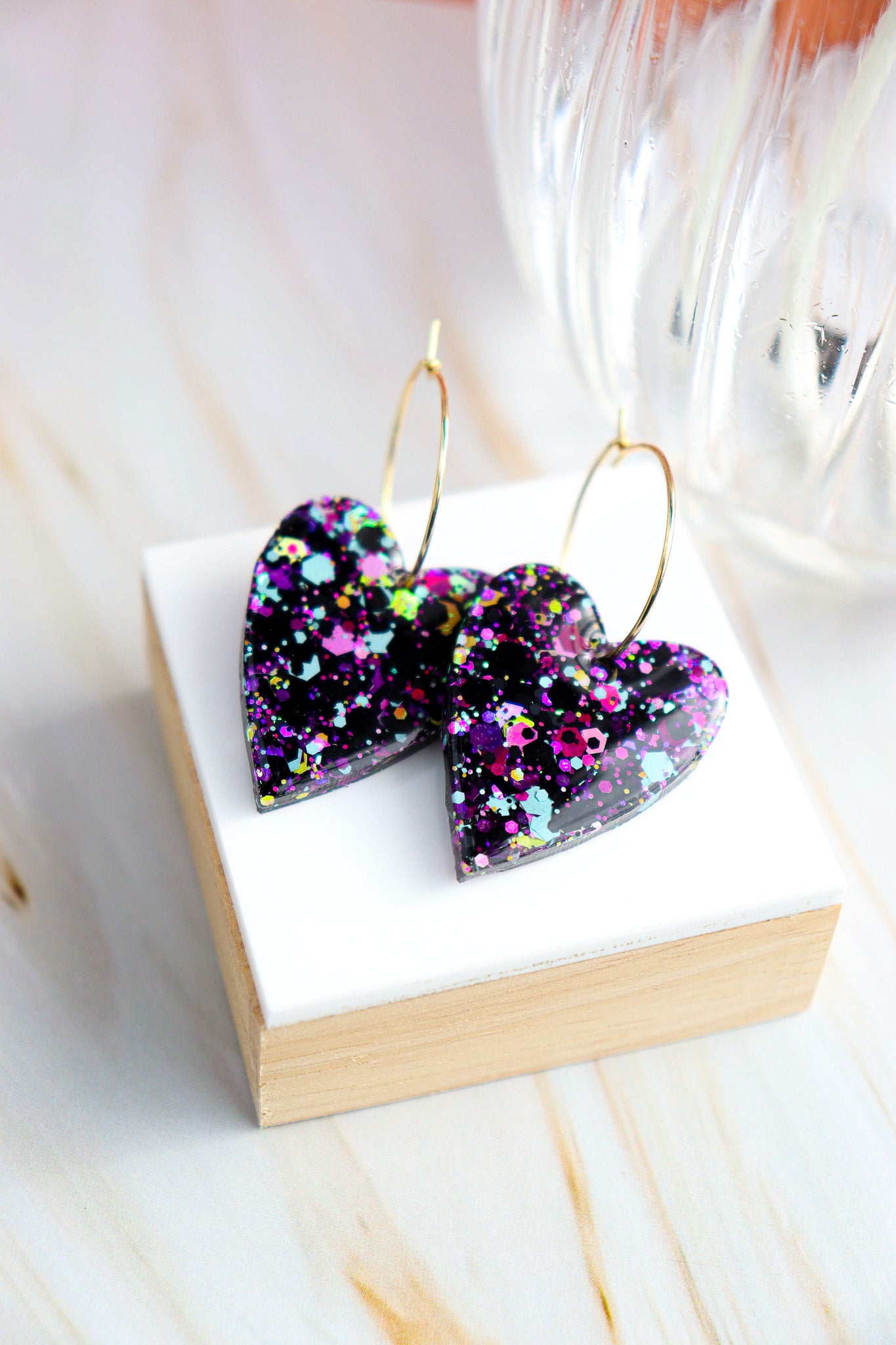 Boucles d'oreilles Mimi Noir Fluo