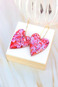 Boucles d'oreilles Mimi Flocons rouges roses