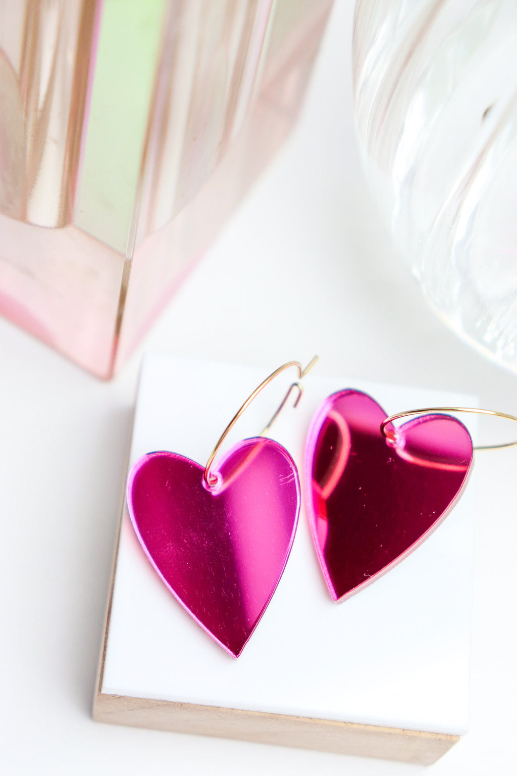 Boucles d'oreilles Mimi Miroir Rose