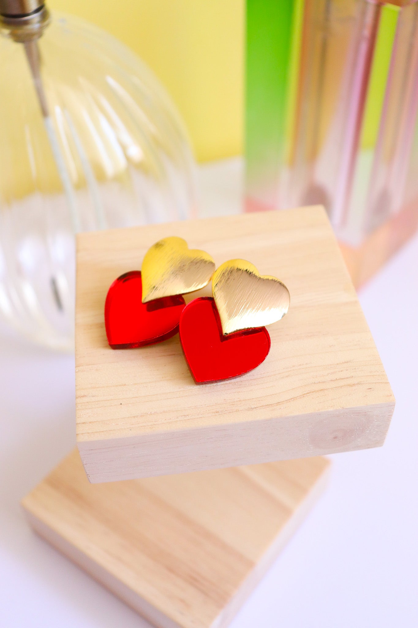 Boucles d'oreilles Caroline Miroir Rouge