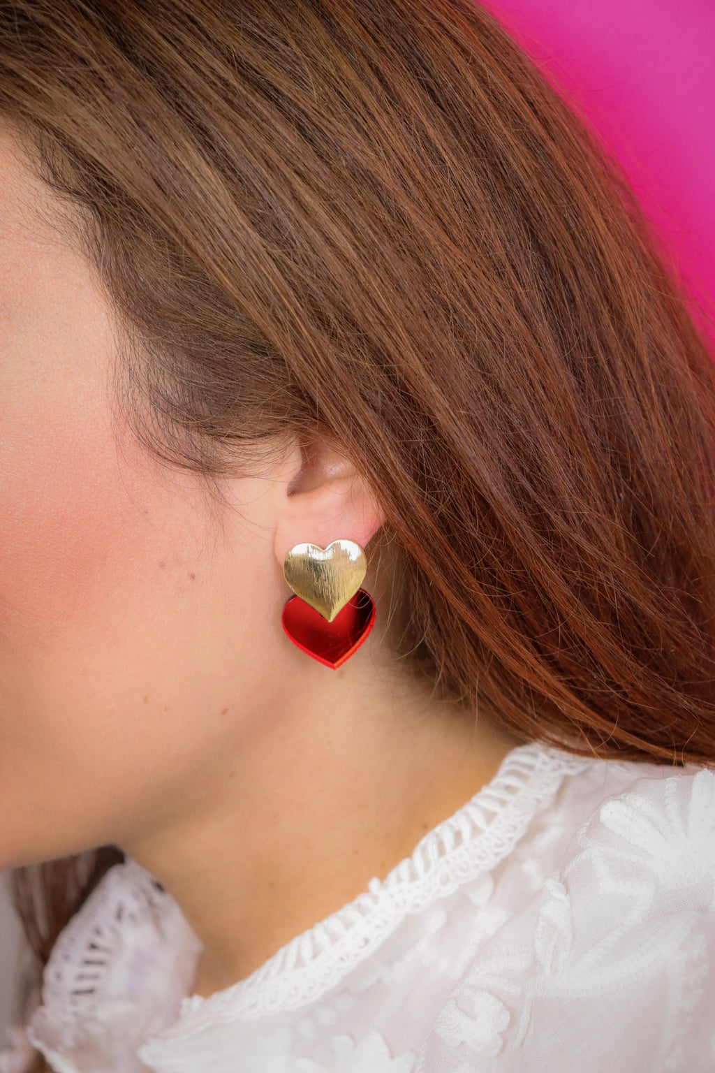 Boucles d'oreilles Caroline Miroir Rouge