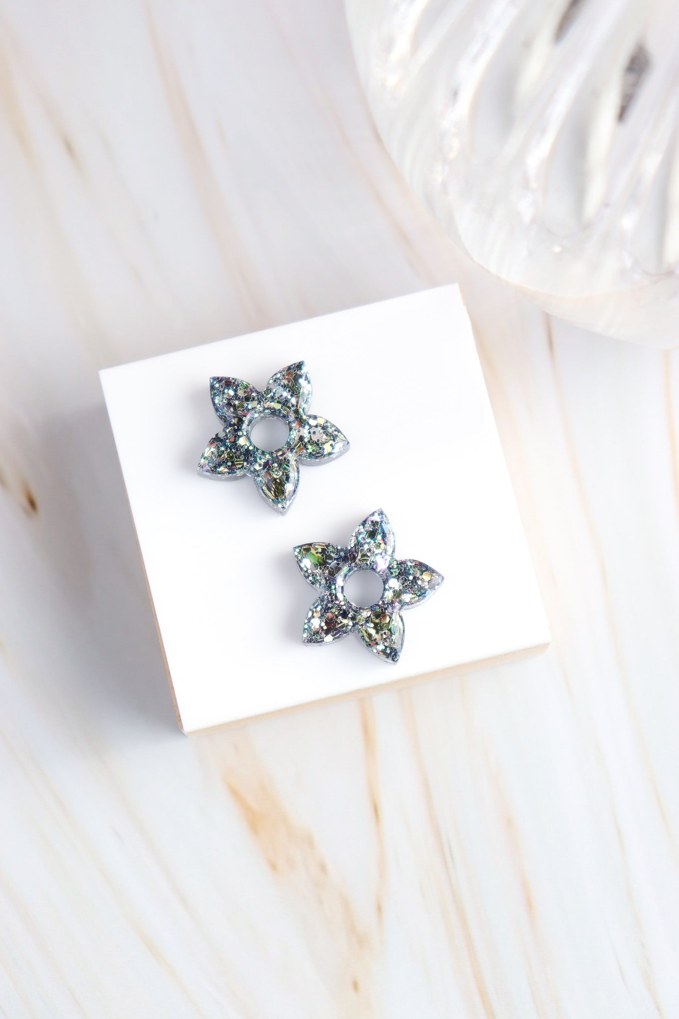 Créoles Naia Paillettes Vert holographique