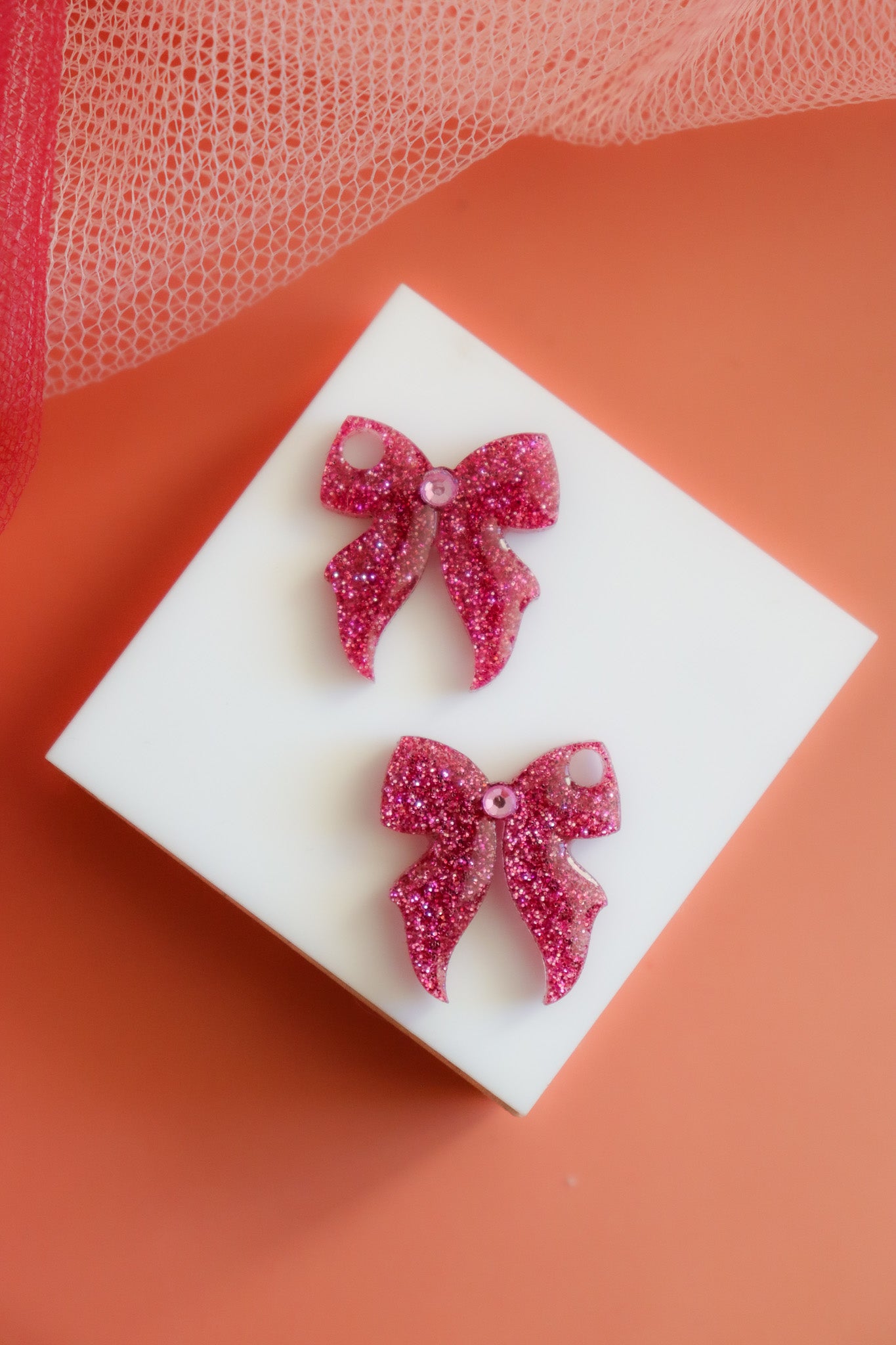 Créoles Noeuds Rose Foncés