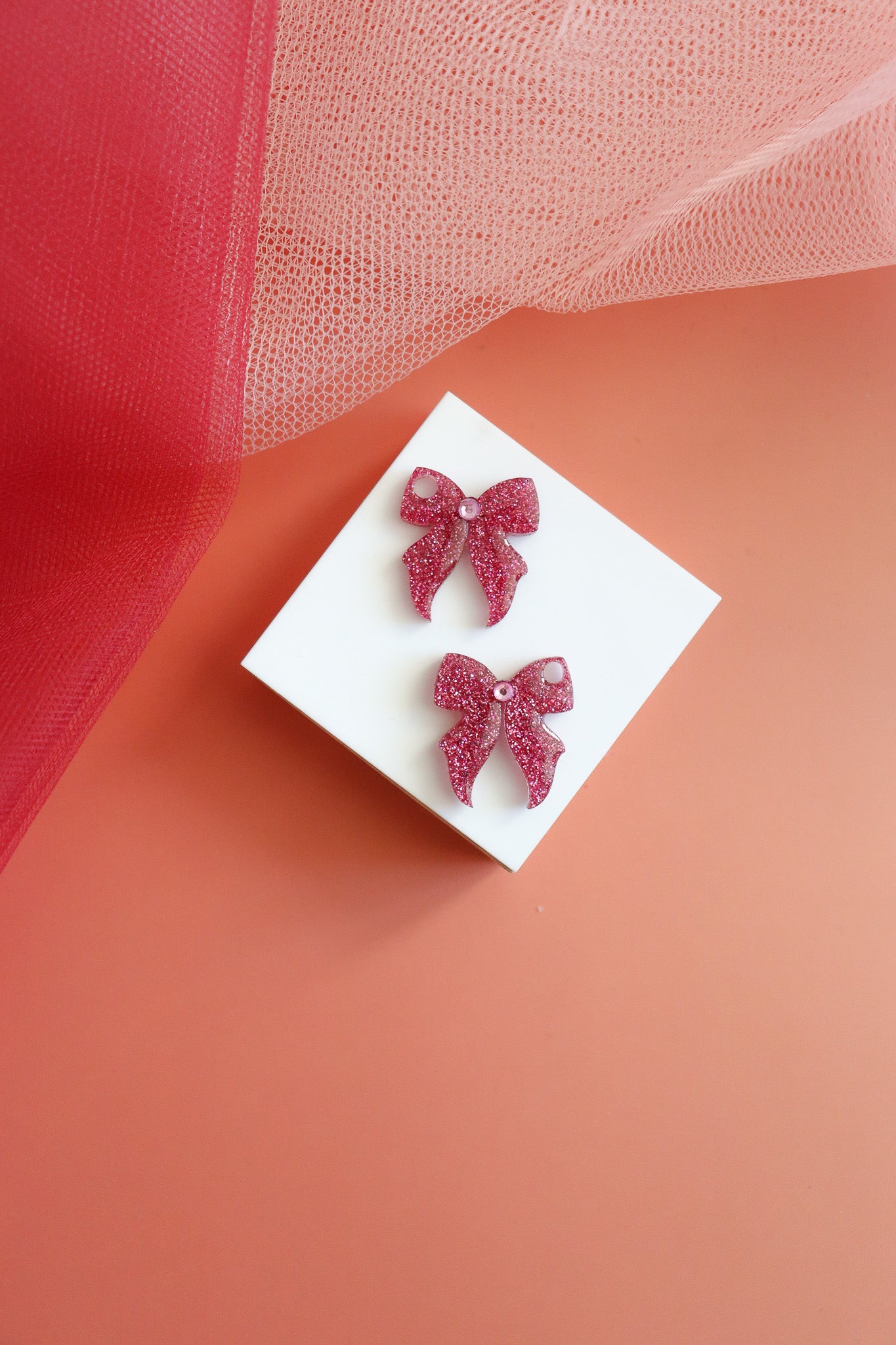 Créoles Noeuds Rose Foncés