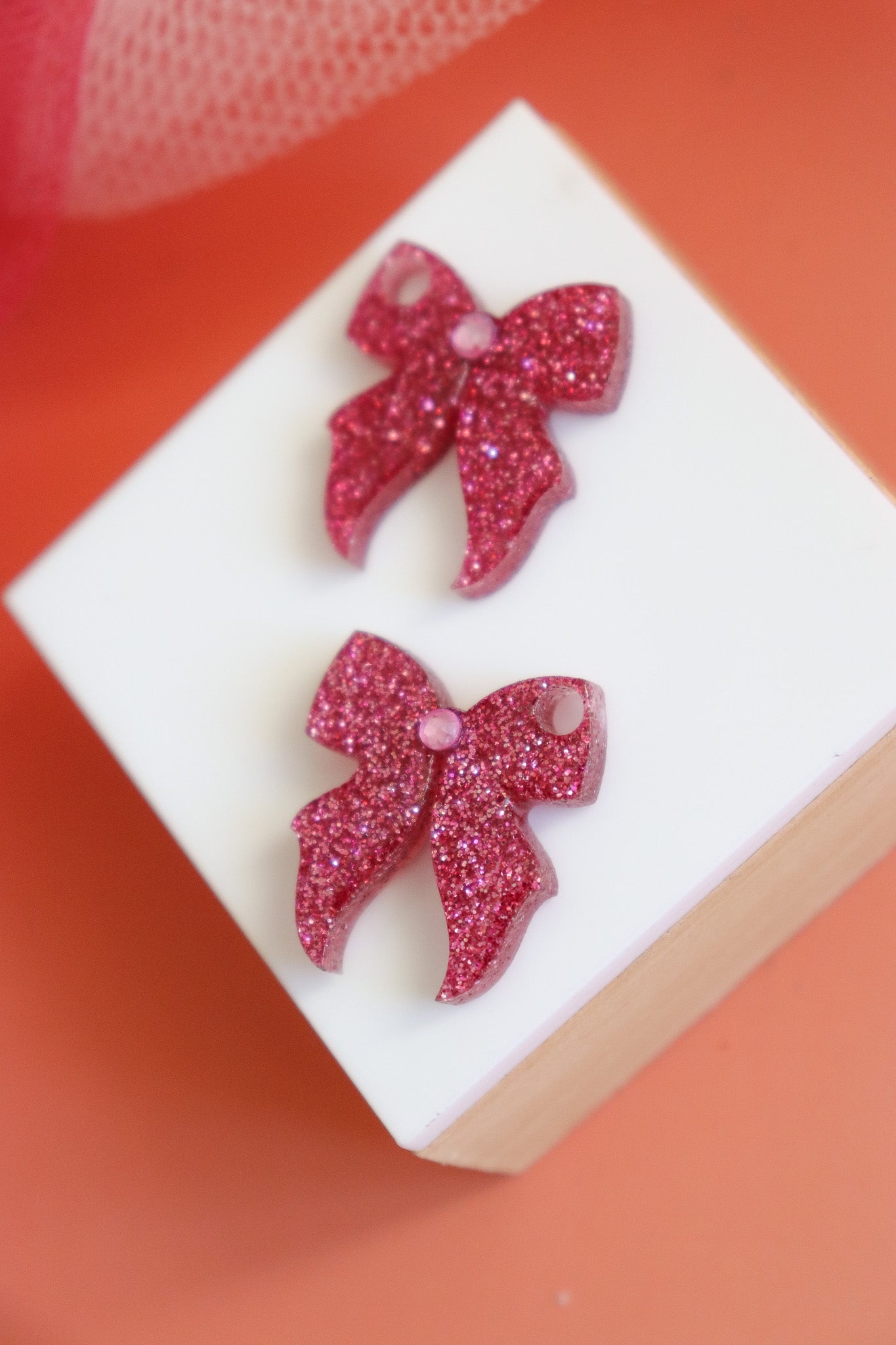 Créoles Noeuds Rose Foncés