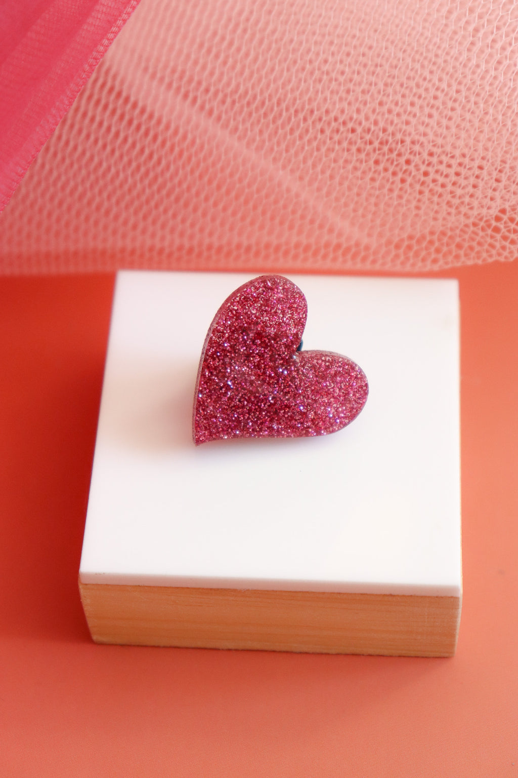 Pin's Coeur Paillettes roses