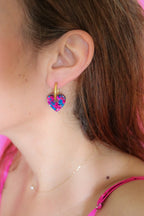 Créoles Victoire Flocon bleu rose
