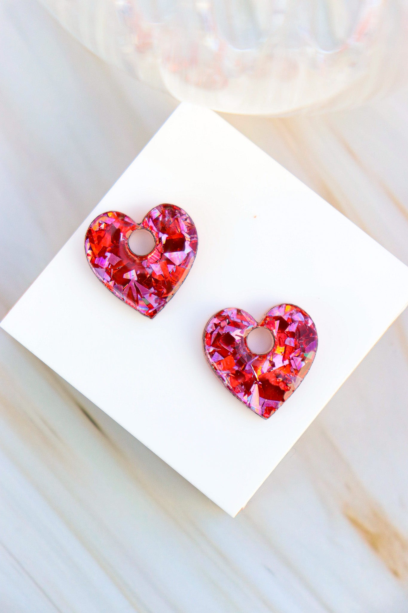 Créoles Victoire Flocons rouges roses