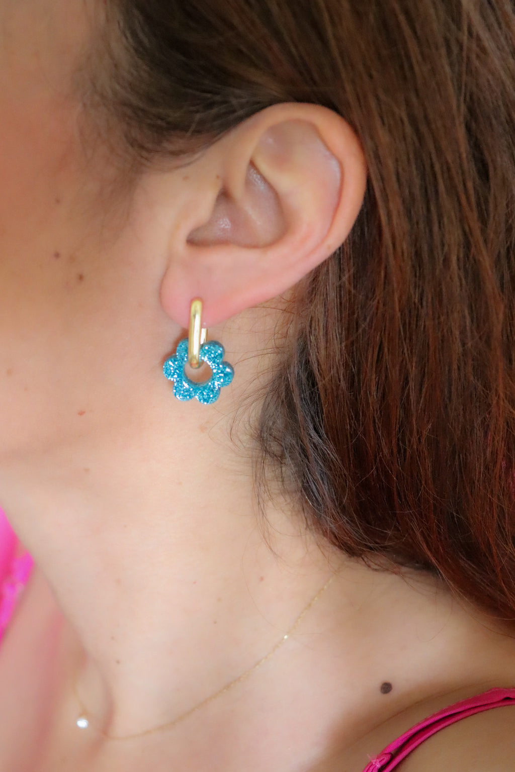 Créoles Vivienne Paillettes Bleues