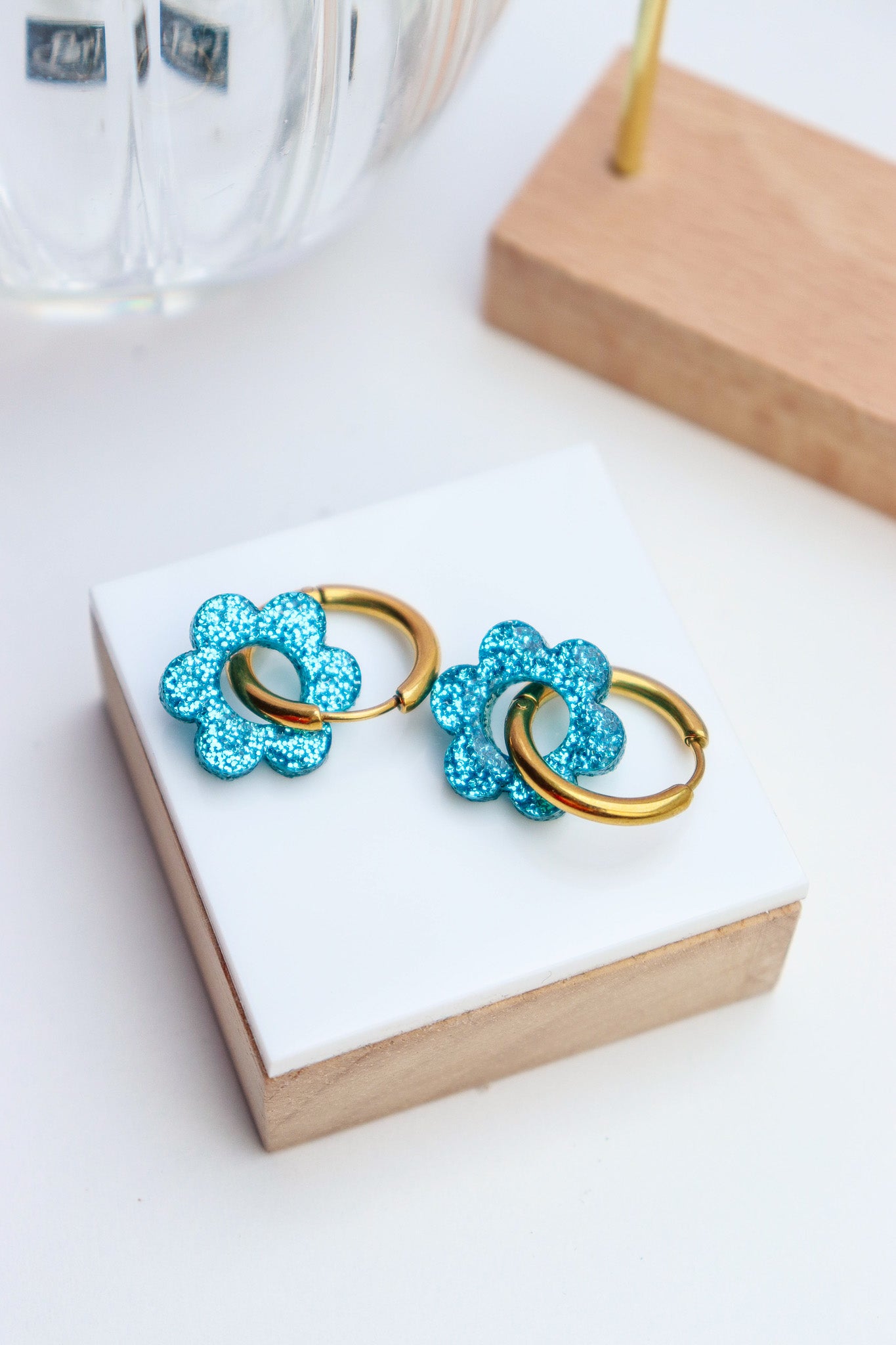 Créoles Vivienne Paillettes Bleues