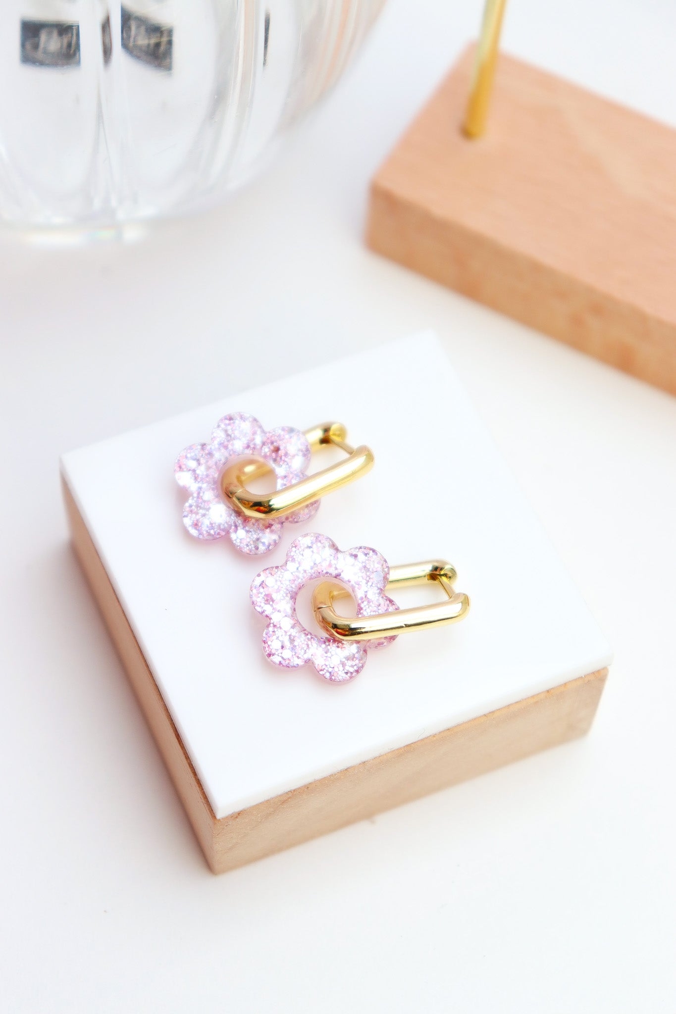 Créoles Vivienne Paillettes Lilas