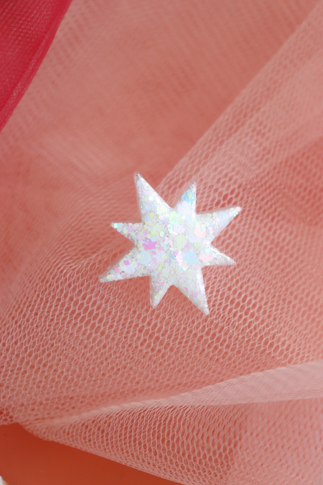 Broche Etoile du soir blanc holographique