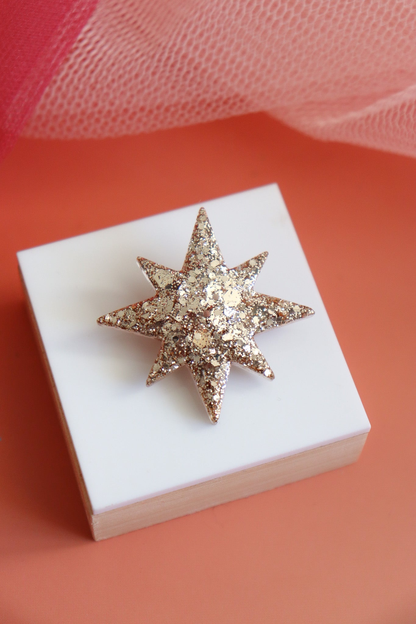 Broche Etoile du soir Champagne