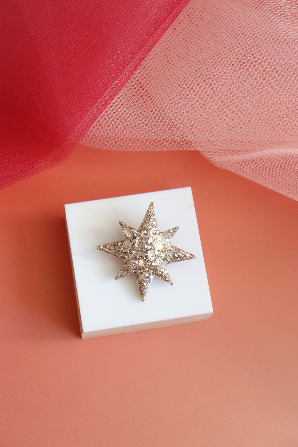 Broche Etoile du soir Champagne