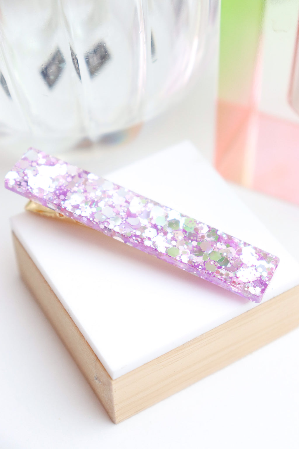 Barrette Lilas Holographique