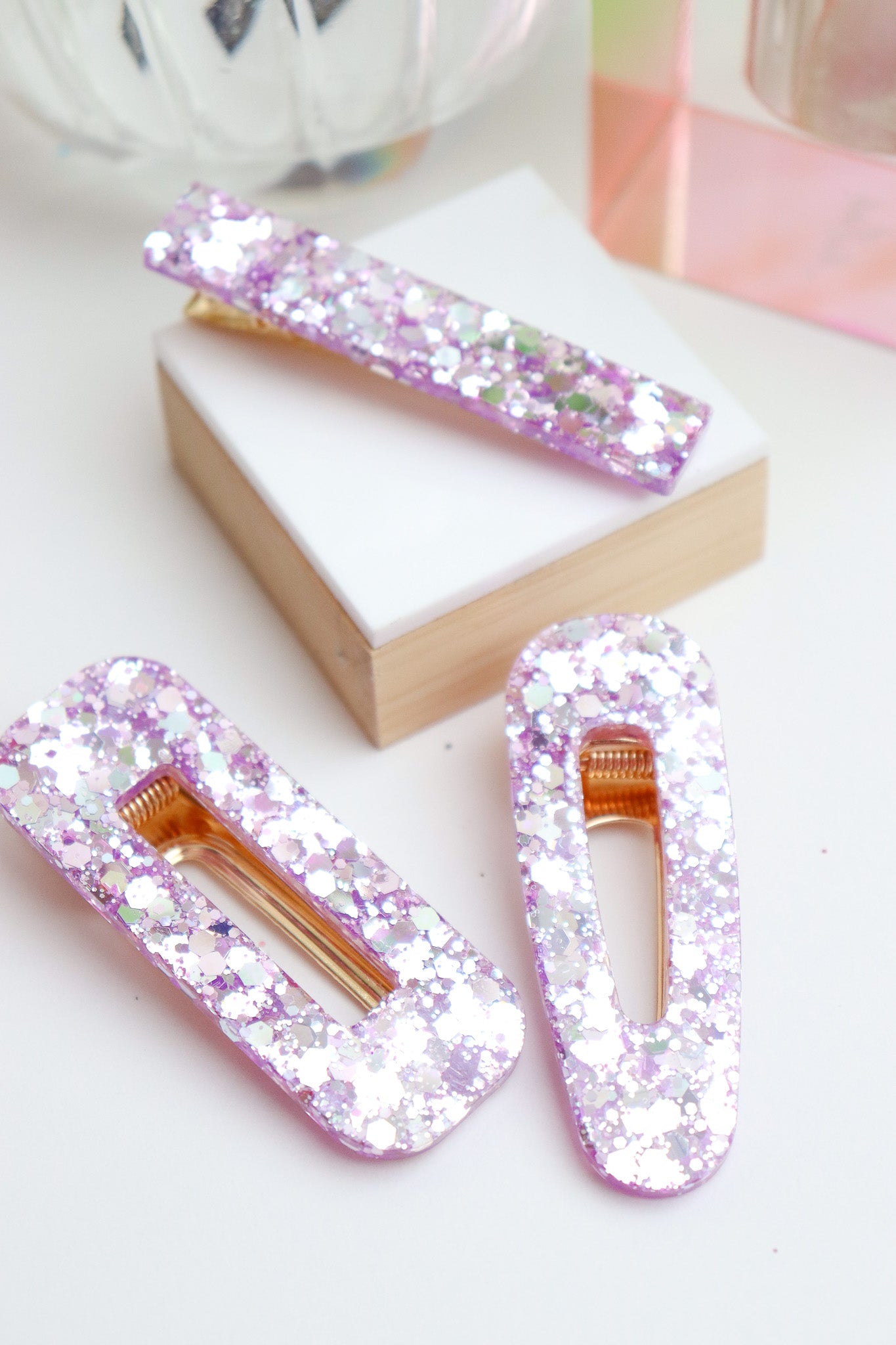Barrette Lilas Holographique