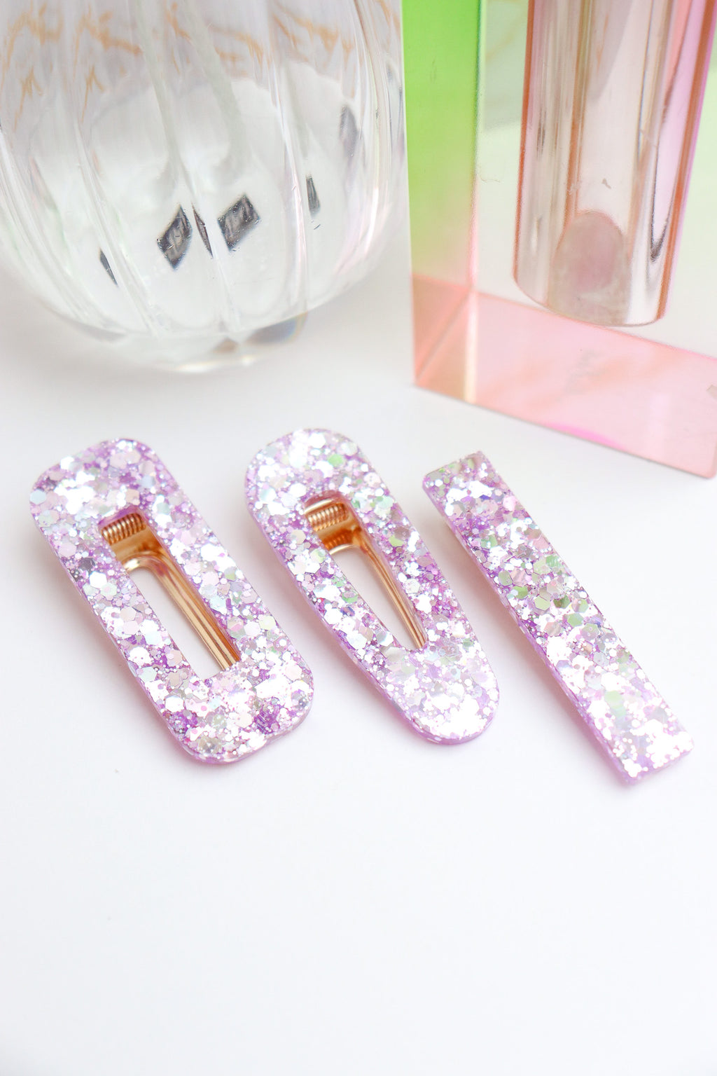 Barrette Lilas Holographique