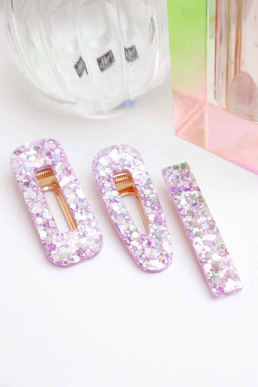 Barrette Lilas Holographique