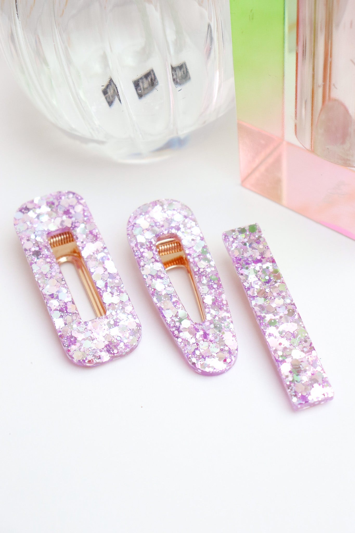 Barrette Lilas Holographique