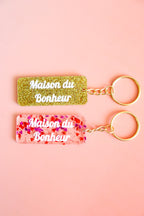 Porte clés à message - Maison du bonheur