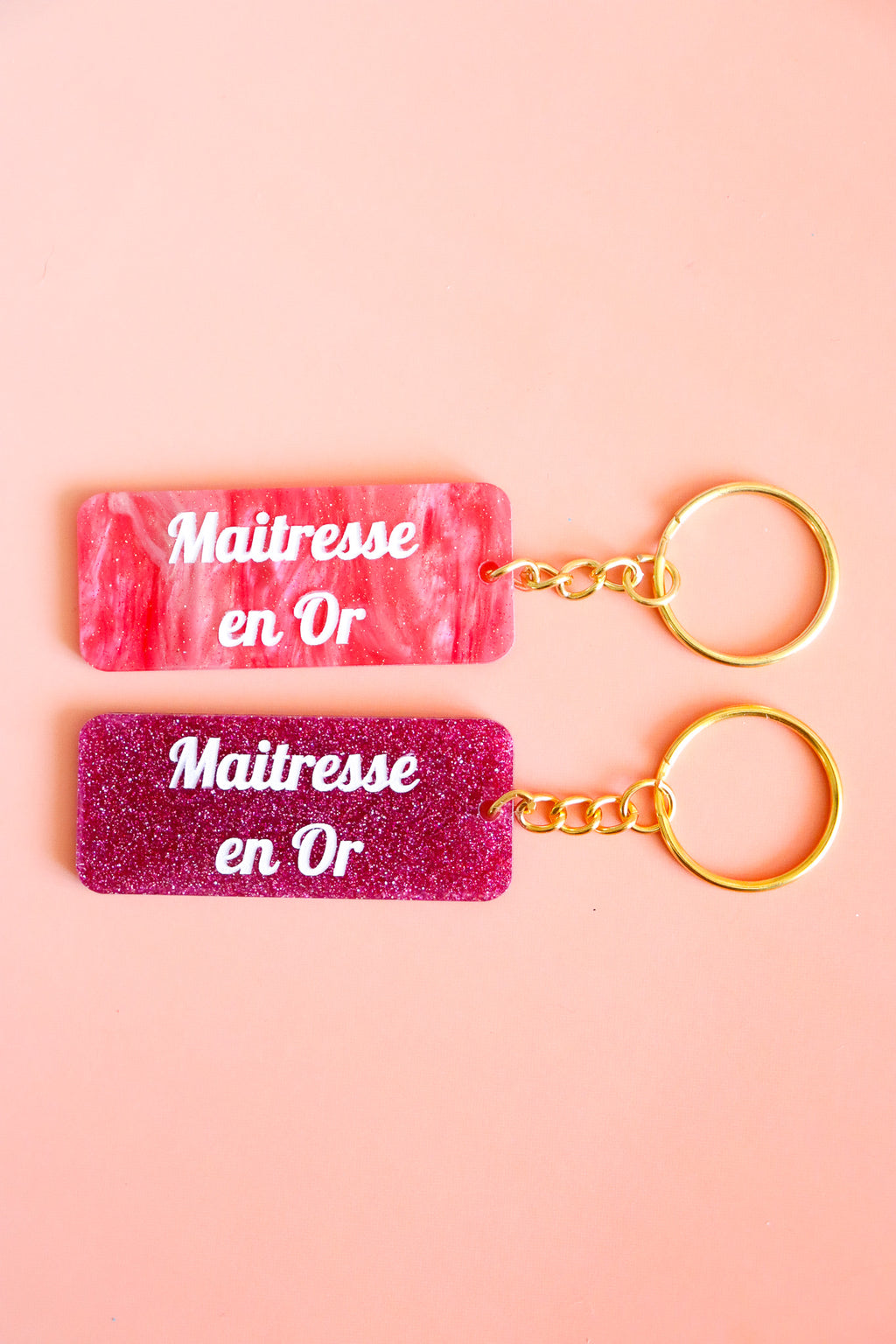 Porte clés à message - Maitresse en Or