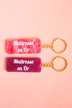 Porte clés à message - Maitresse en Or