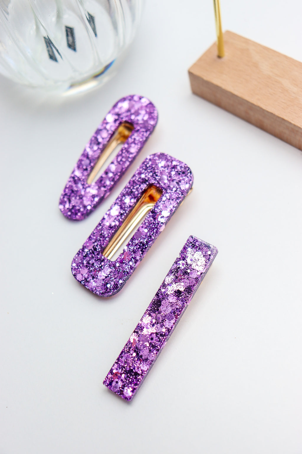 Barrette Paillettes Violettes