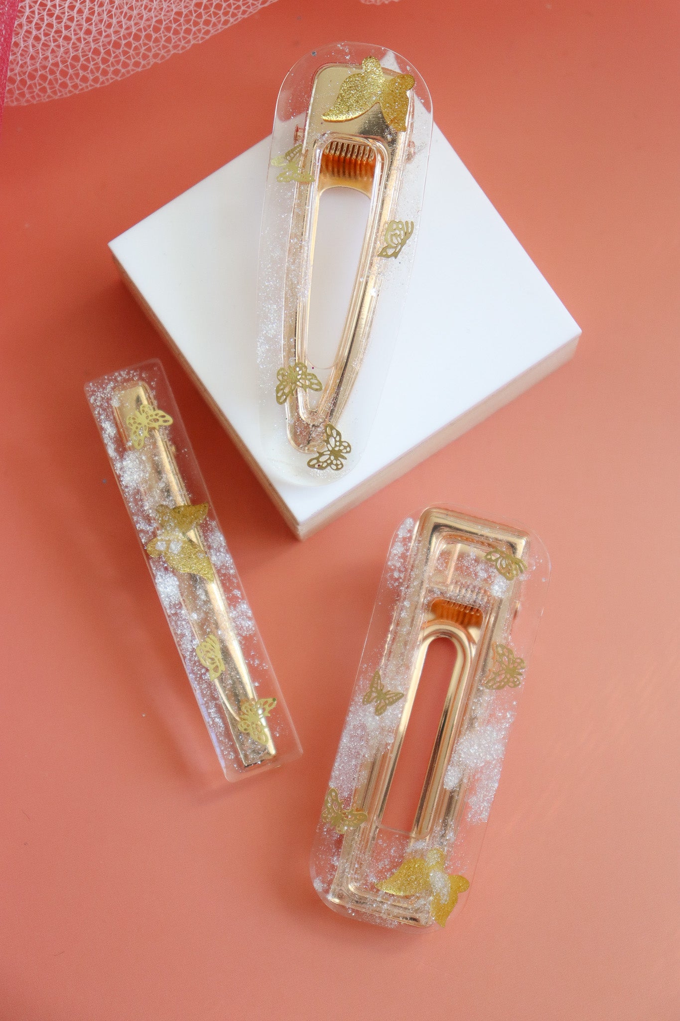 Barrette Papillon nacré