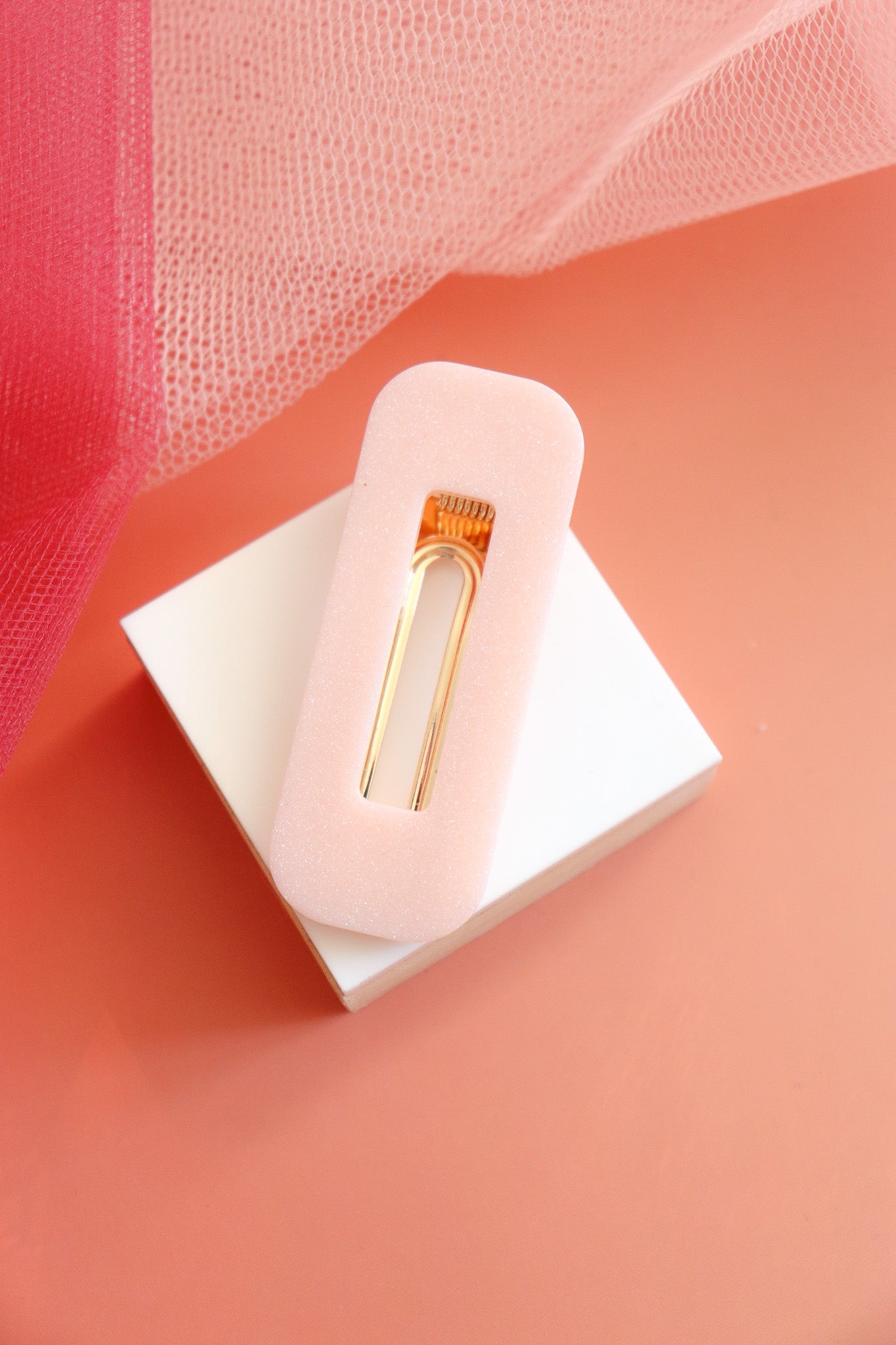 Barrette Rose Nacré