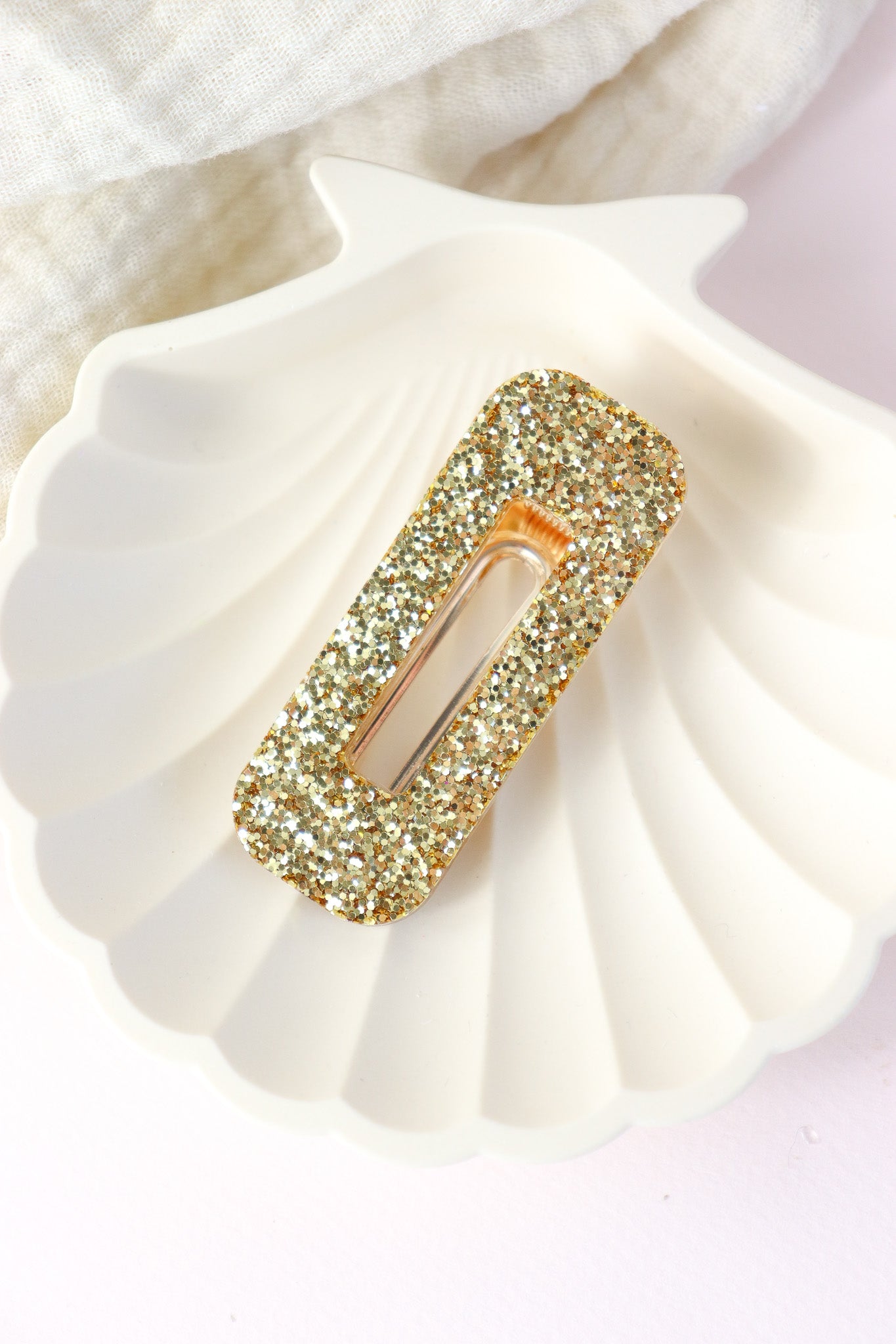 Barrette Paillettes Or