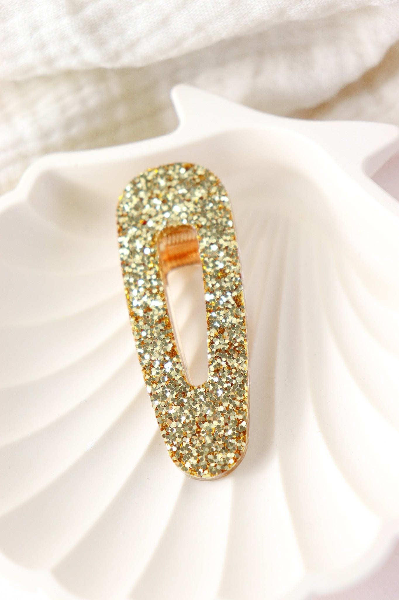 Barrette Paillettes Or