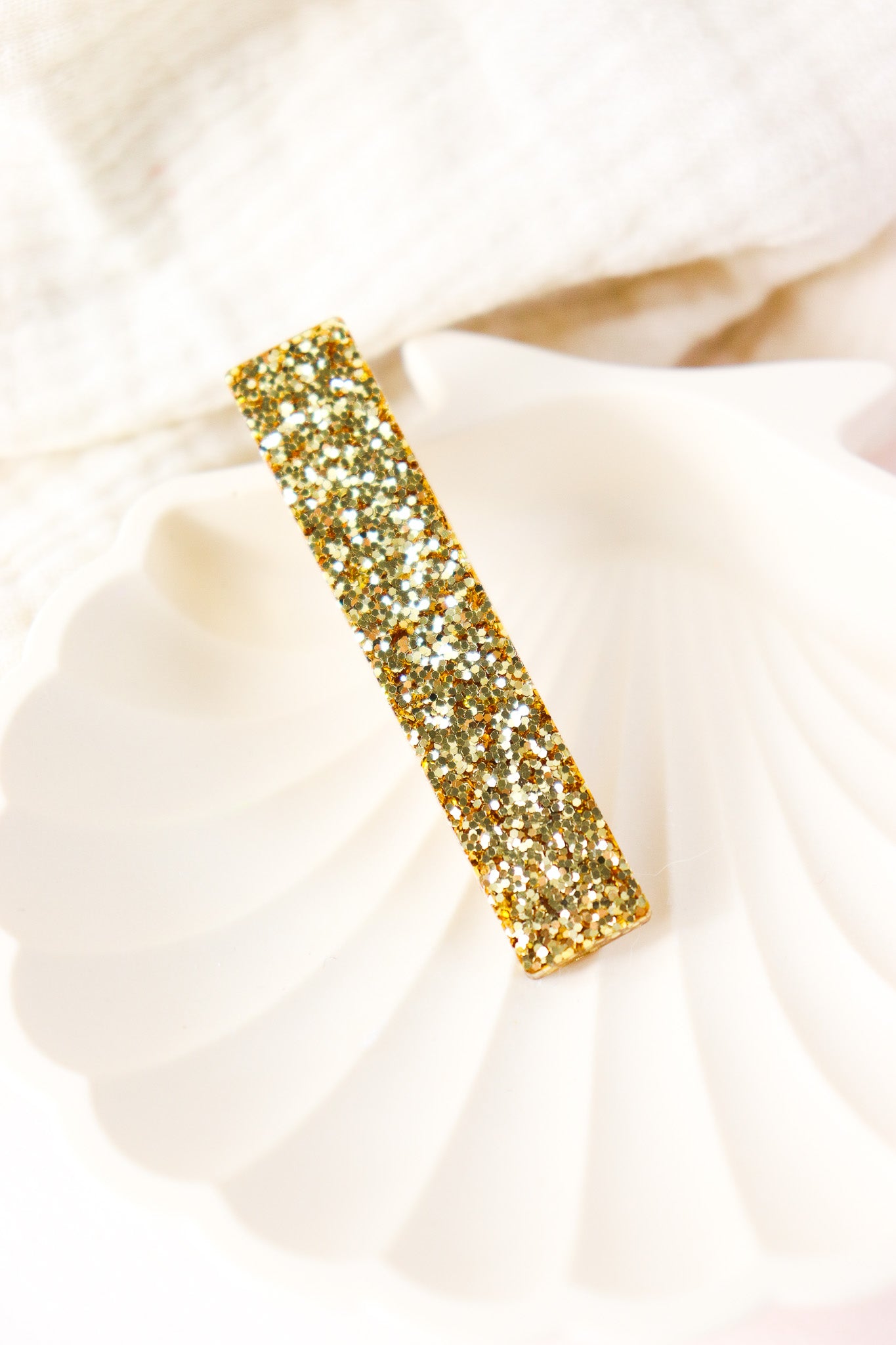 Barrette Paillettes Or